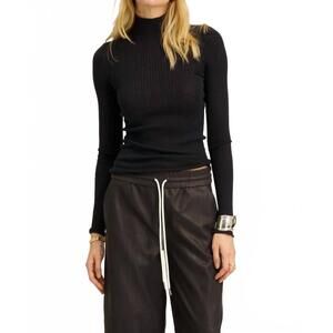 NEW SPRWMN cashmere mock neck top in navy